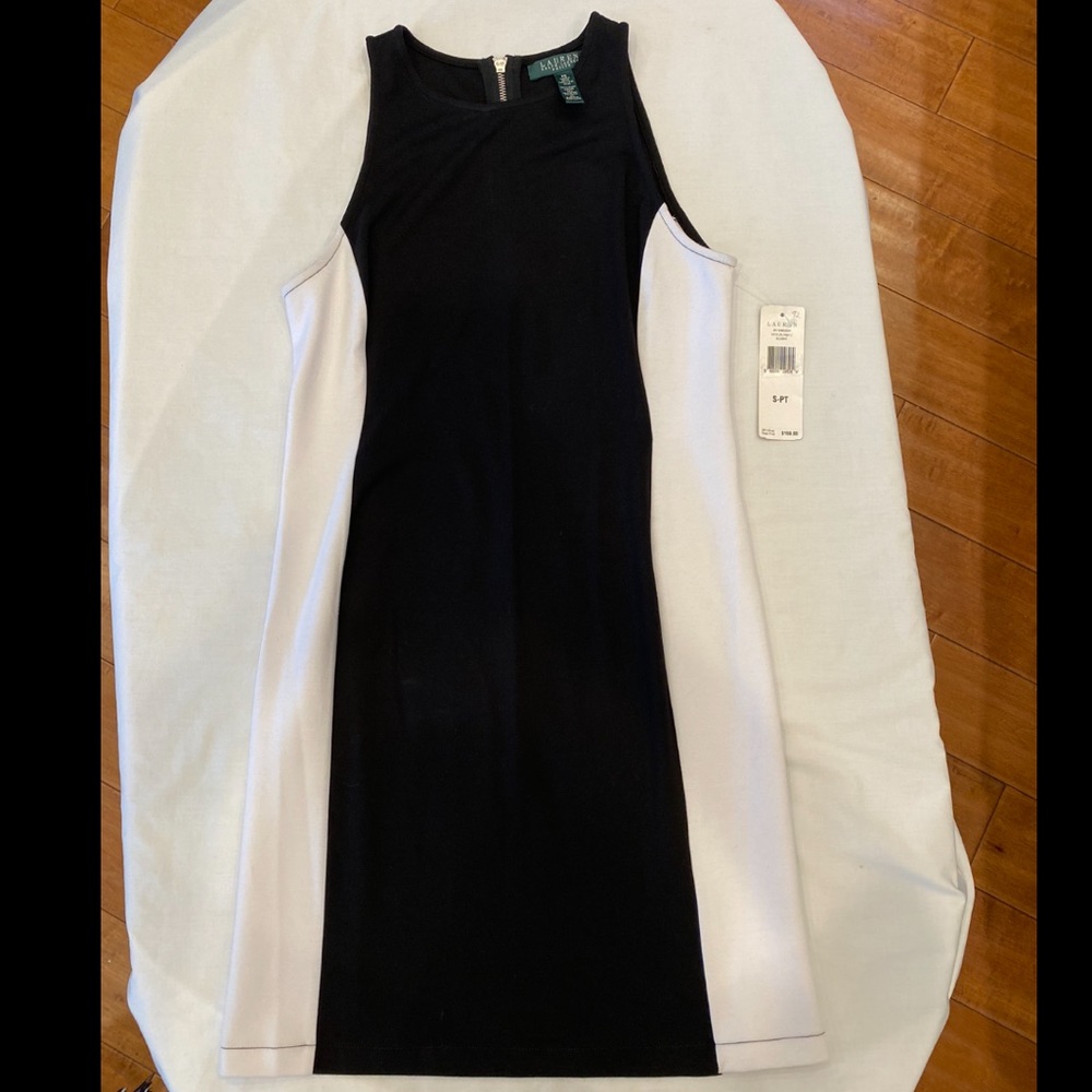 NWT Lauren by Ralph Lauren black and white dress